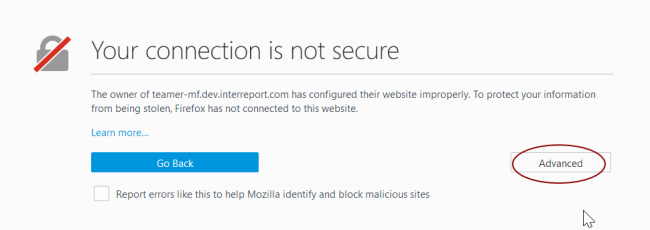 Your connection is not secure message.