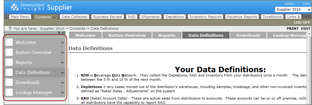 Classic interface with the SideBar open.