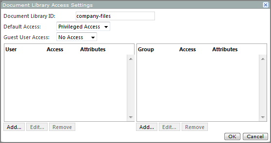 Customizing Document Library Access Settings