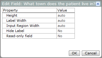 Examole of an edit form field dialog box.