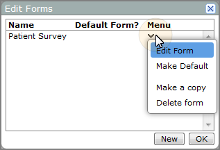 An example of the Edit Forms dialog box.