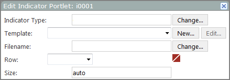 Example of the top portion of an edit indicator portlet dialog box, showing common options.