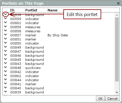 Example of a portlets on this page list.