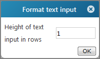 Format text input dialog box.