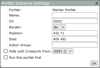 Example of a portlet instance settings dialog box.