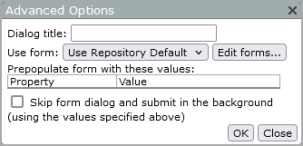 Upload document click action, advanced options