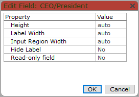 An example of an Edit Field dialog box. 
