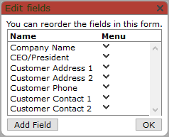 An example of an Edit fields dialog box. 