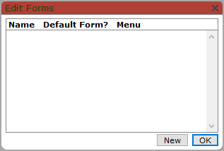 An example of an empty Edit Forms dialog box.