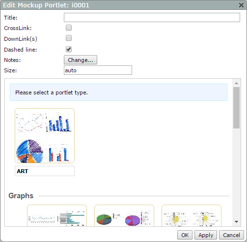 Edit mockup portlet dialog box.