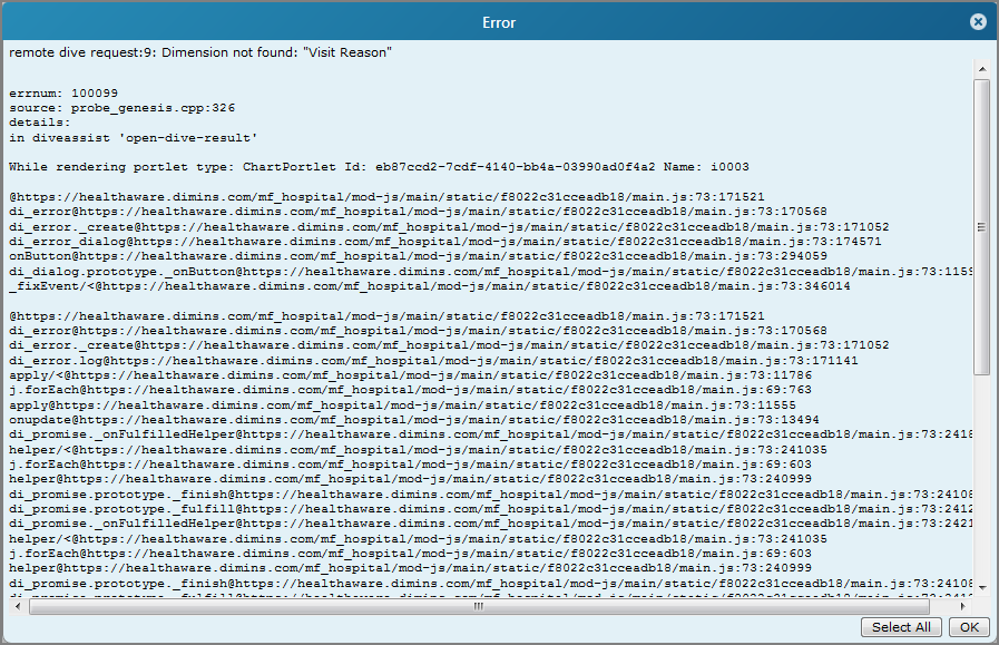 Example of an error detail page.