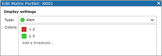 Edit matrix portlet display settings