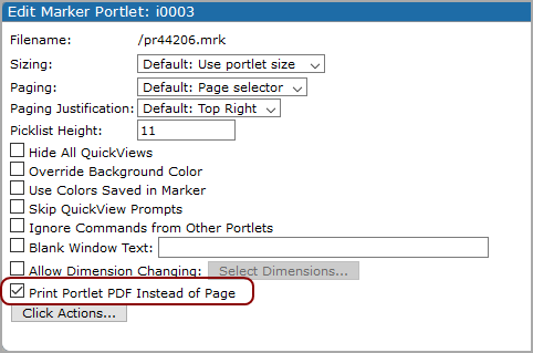 Edit marker portlet dialog box
