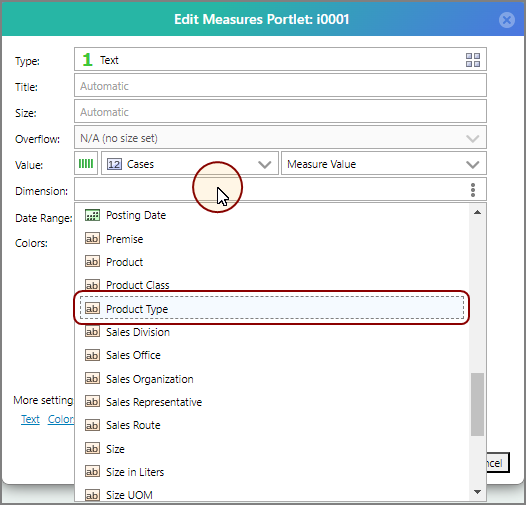 Selecting the second dimension.