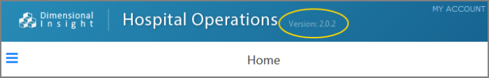 The Application is Hosptial Operations, and the verison number is 2.0.0.