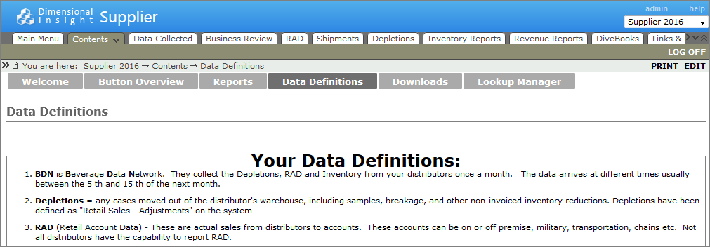 A DivePort page using the classic interface.