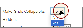 Option to allow grids to be collapsible.