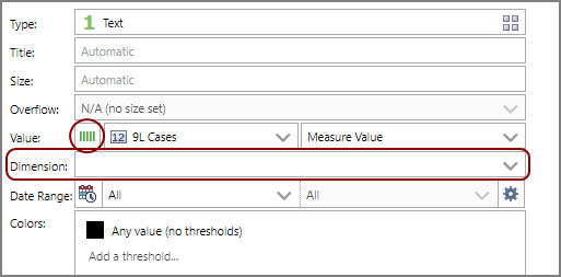 The Edit Measures Portlet dialog box with the Cross Value fields.