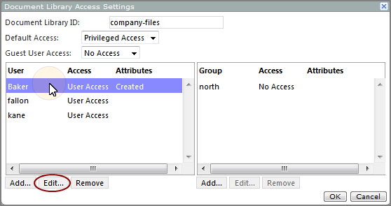Customizing Document Library Access Settings
