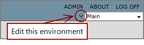Location of the edit this environment chevron on the title bar.