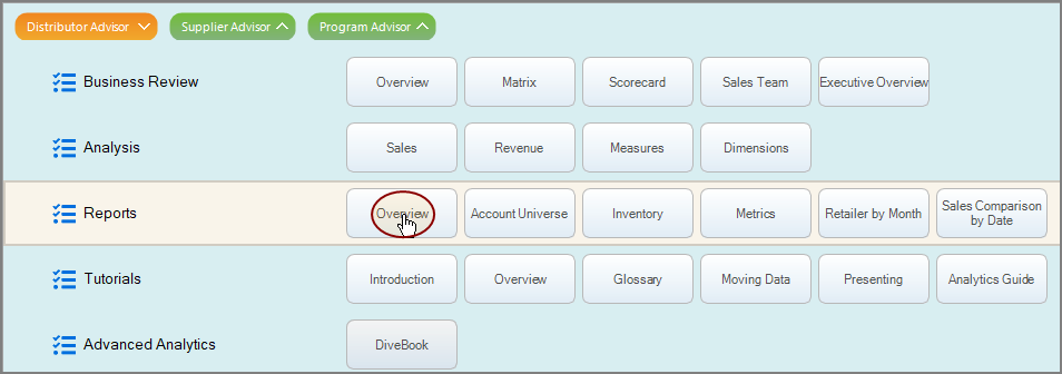 Selecting a Button in the Expanded Menu