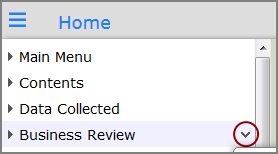 SideBar, showing a page context menu chevron. 
