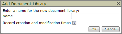 Add Document Library dialog box. 