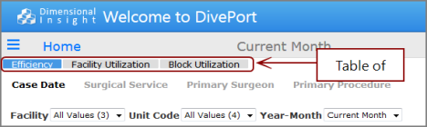Example of a table of contents portlet.