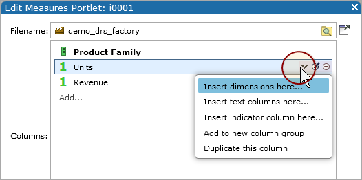 Adding a Column to a Measures Portlet