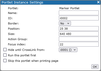 Portlet instance settings