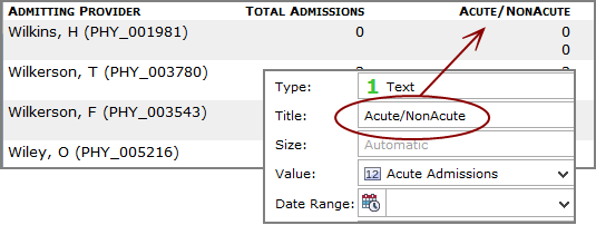 Stacked column example.