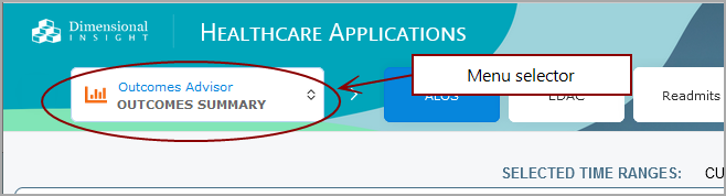 Location of the menu selector