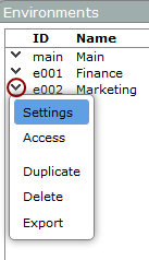 Location of chevron and context menu.