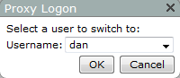 Proxy logon dialog box.