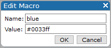 Edit macro dialog box.