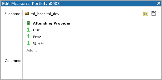 Example of an edit matrix portlet dialog box. 