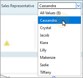 Expanded QuickView list.