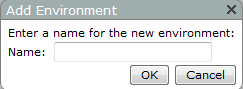 Add environment dialog box.