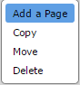 Page context menu.