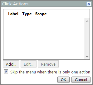 Click actions dialog box. 