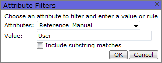 Attribute Filters dialog box.