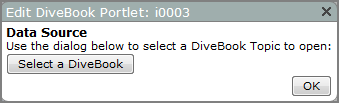 Edit DiveBook Portlet dialog box.