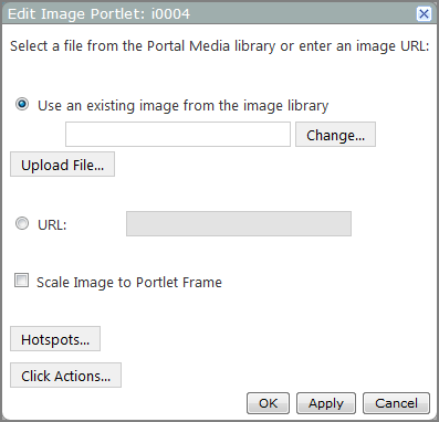 Example of an Edit Image Portlet dialog box.