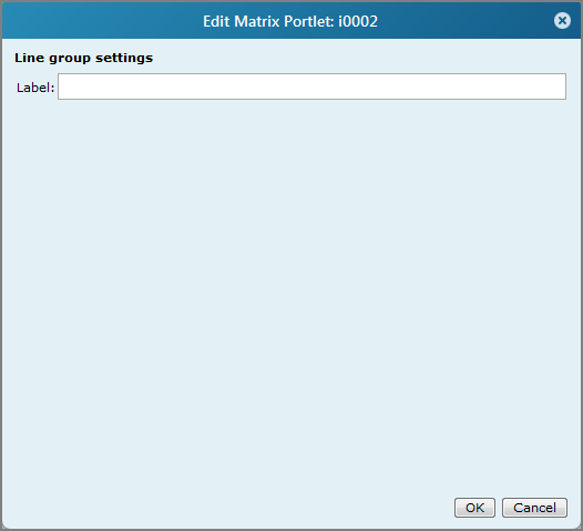 Edit matrix portlet, line group settings dialog box.