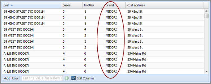Lookup manager portlet with Midori filter applied.