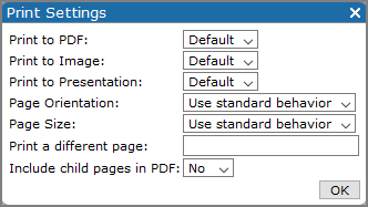 Print settings dialog box.