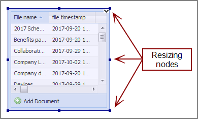 An example of a table editor portlet in edit mode.