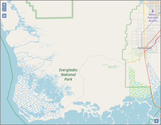 Web map service map showing wetlands.