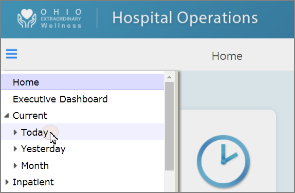 Selecting a page from the SideBar.