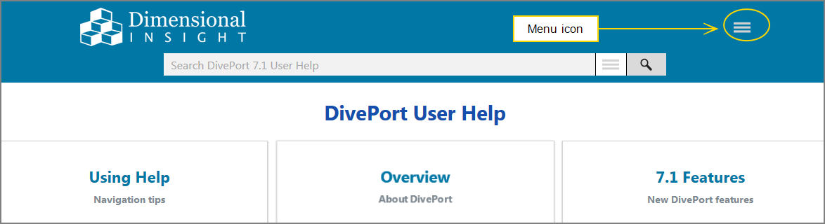 Location of the menu icon.